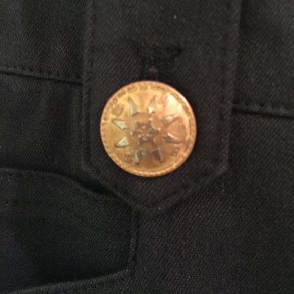 J Mclaughlin black skirt w/ gold accent buttons  size 8 - Picture 2 of 6